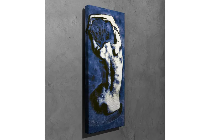 Canvas-taulu - Tyylitelty alastoman ihmisen selkä elegantissa asennossa - Tummansininen / Valkoinen - Sisustustuotteet - Taulu & taide - Canvas-taulu