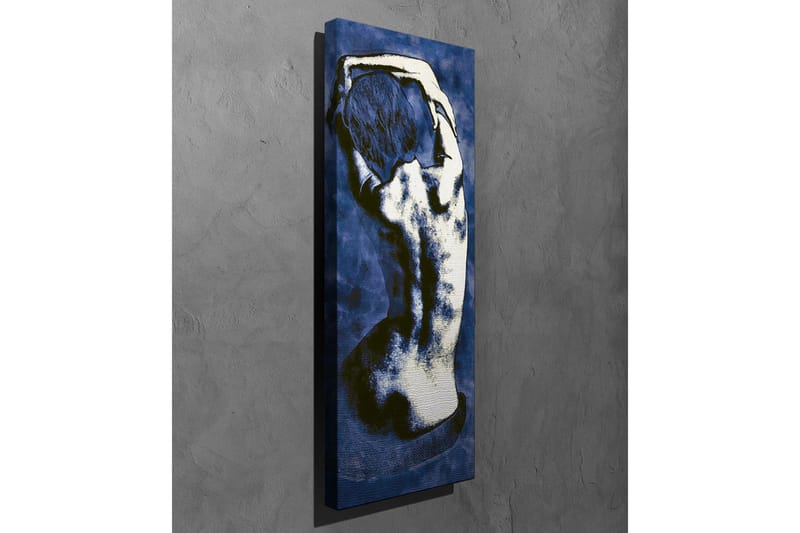 Canvas-taulu - Tyylitelty alastoman ihmisen selkä elegantissa asennossa - Tummansininen / Valkoinen - Sisustustuotteet - Taulu & taide - Canvas-taulu