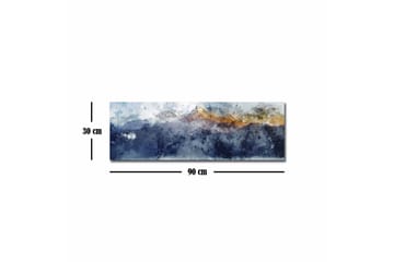 Canvas-taulu - Upea vuoristomaisema lumihuippuisine vuorenhuippuineen - Tummansininen / Harmaa / Kulta - Sisustustuotteet - Taulu & taide - Canvas-taulu