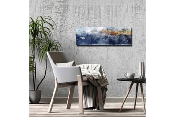 Canvas-taulu - Upea vuoristomaisema lumihuippuisine vuorenhuippuineen - Tummansininen / Harmaa / Kulta - Sisustustuotteet - Taulu & taide - Canvas-taulu