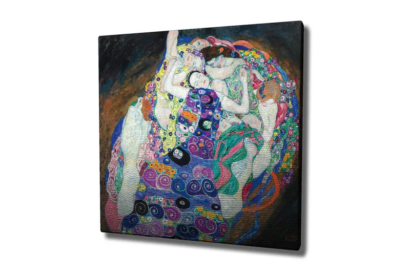 Canvas-taulu - Useiden naisten intiimi yhteys värikkäässä syleilyssä, Vihreä / Violetti / Vaaleanpunainen