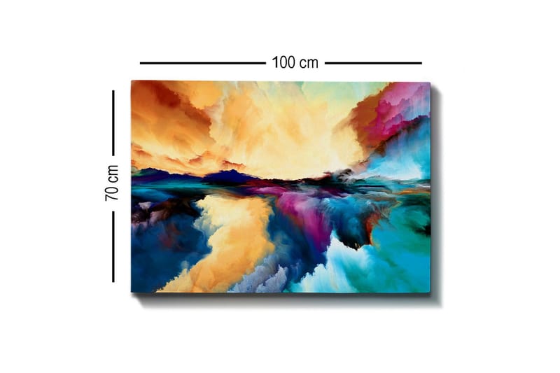 Canvas-taulu - Värikäs abstrakti maisemasommitelma taivaan ja veden heijastuksilla - Oranssi / Sininen / Violetti - Sisustustuotteet - Taulu & taide - Canvas-taulu