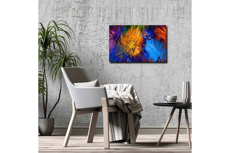 Canvas-taulu - Värikäs abstrakti sommitelma huojuvilla muodoilla - Sininen / Oranssi / Vihreä - Sisustustuotteet - Taulu & taide - Canvas-taulu