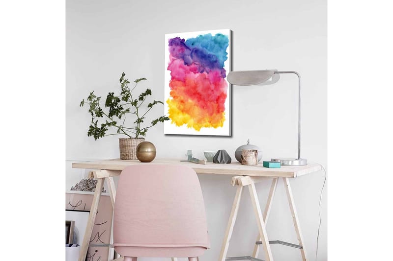 Canvas-taulu - Värikäs abstrakti sommitelma pehmeillä siirtymillä - Violetti / Vaaleanpunainen / Keltainen - Sisustustuotteet - Taulu & taide - Canvas-taulu