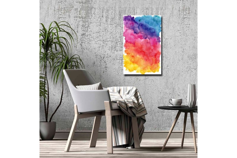 Canvas-taulu - Värikäs abstrakti sommitelma pehmeillä siirtymillä - Violetti / Vaaleanpunainen / Keltainen - Sisustustuotteet - Taulu & taide - Canvas-taulu