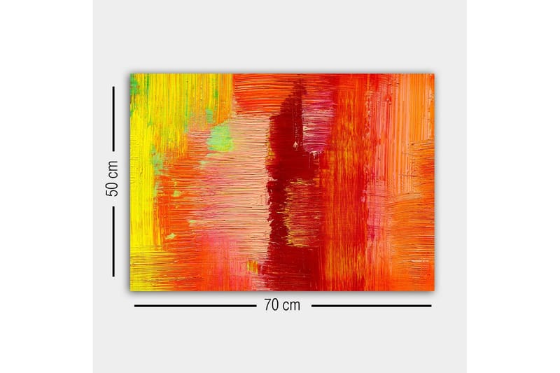 Canvas-taulu - Värikäs abstrakti sommitelma punaisen ja oranssin elementeillä - Punainen / Oranssi / Keltainen - Sisustustuotteet - Taulu & taide - Canvas-taulu