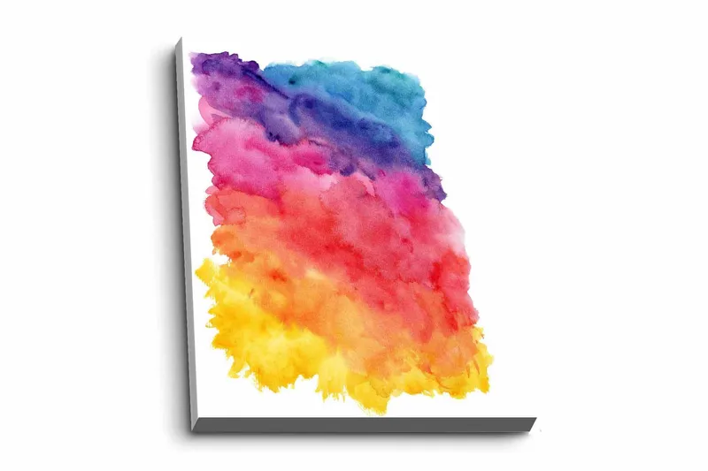 Canvas-taulu - Värikäs abstrakti sommitelma pehmeillä siirtymillä, Violetti / Vaaleanpunainen / Keltainen