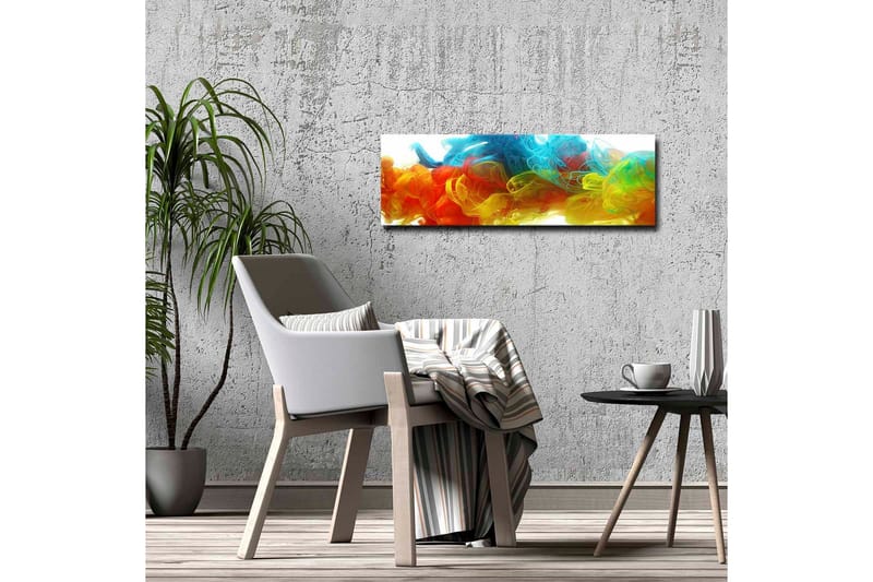 Canvas-taulu - Värikäs abstrakti sommittelu kelluvista väripuroista - Sininen / Oranssi / Keltainen - Sisustustuotteet - Taulu & taide - Canvas-taulu