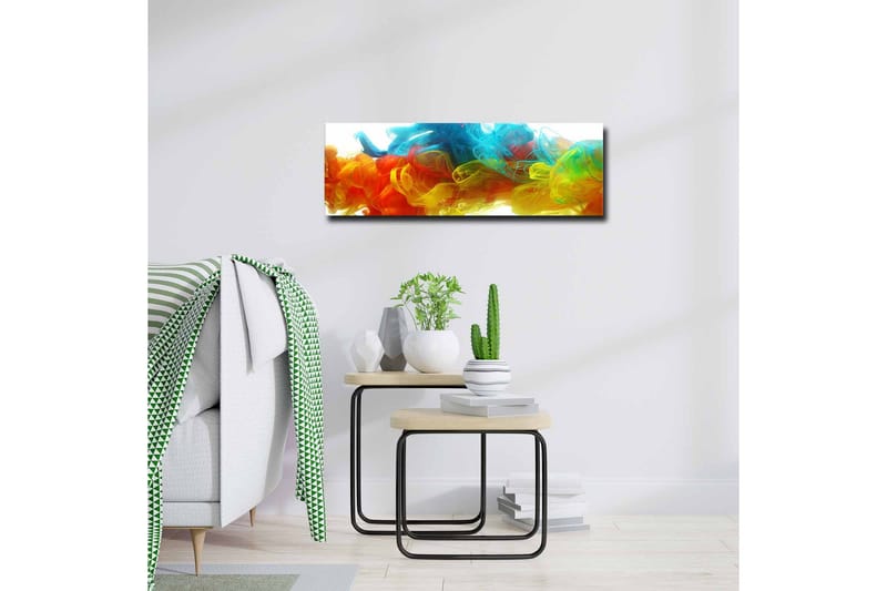 Canvas-taulu - Värikäs abstrakti sommittelu kelluvista väripuroista - Sininen / Oranssi / Keltainen - Sisustustuotteet - Taulu & taide - Canvas-taulu