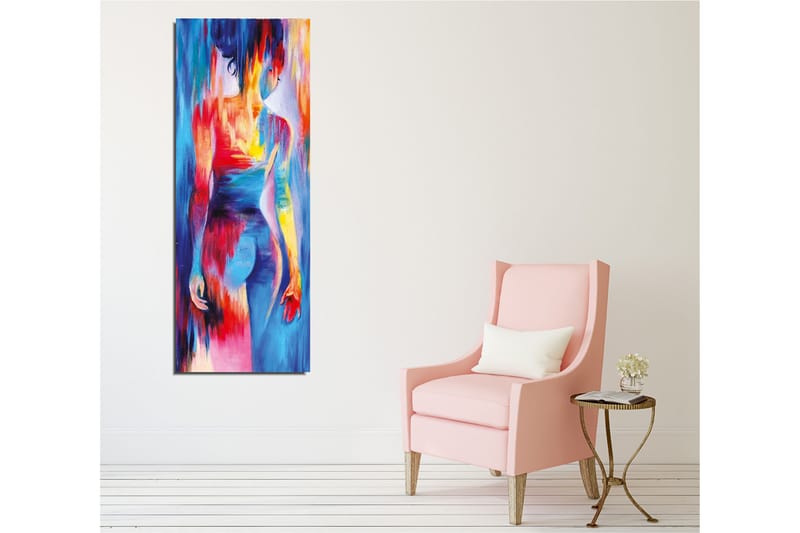 Canvas-taulu - Värikäs hahmo abstrakteilla muodoilla ja liikkeillä - Sininen / Punainen / Keltainen - Sisustustuotteet - Taulu & taide - Canvas-taulu