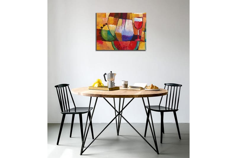 Canvas-taulu - Värikäs hiljaisuus laseilla ja hedelmillä - Vihreä / Punainen / Violetti - Sisustustuotteet - Taulu & taide - Canvas-taulu