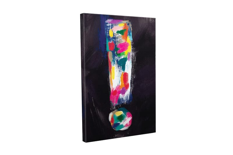 Canvas-taulu - Värikäs huutomerkkisommitelma, Tummansininen / Vaaleanpunainen / Vihreä