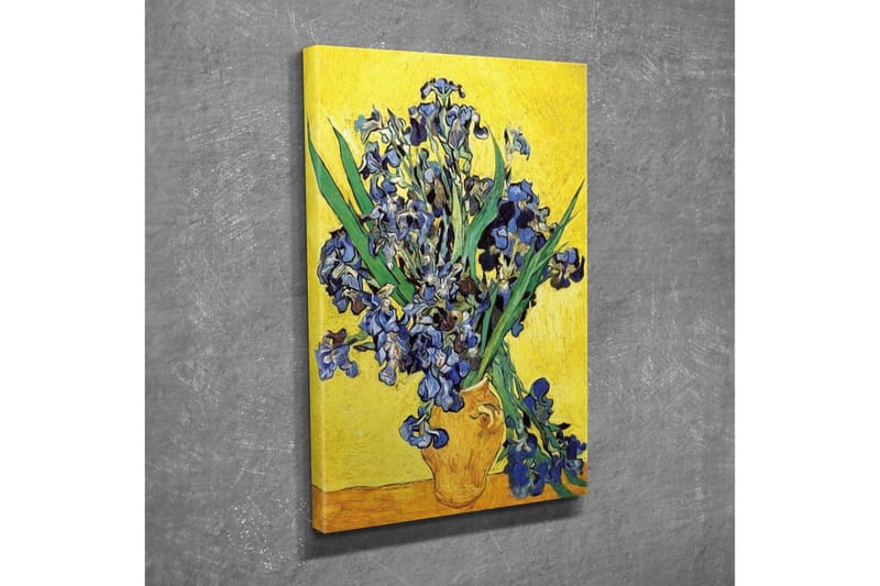 Canvas-taulu - Värikäs iiriksenkukkien kimppu ruukussa - Sininen / Vihreä / Keltainen - Sisustustuotteet - Taulu & taide - Canvas-taulu