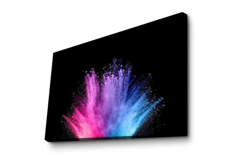 Canvas-taulu - Värikäs jauhemaalin räjähdys, Vaaleanpunainen / Sininen / Violetti