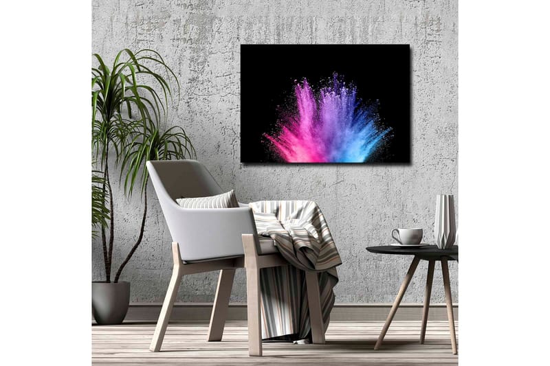 Canvas-taulu - Värikäs jauhemaalin räjähdys - Vaaleanpunainen / Sininen / Violetti - Sisustustuotteet - Taulu & taide - Canvas-taulu
