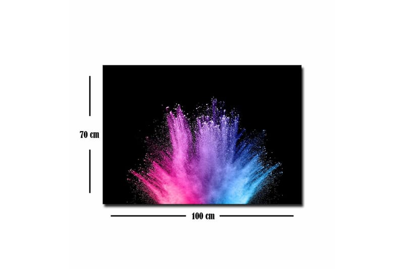 Canvas-taulu - Värikäs jauhemaalin räjähdys - Vaaleanpunainen / Sininen / Violetti - Sisustustuotteet - Taulu & taide - Canvas-taulu