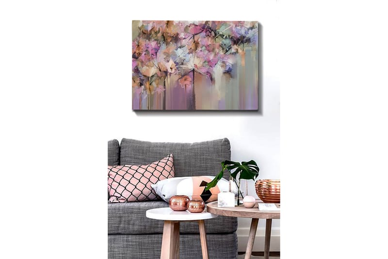 Canvas-taulu - Värikäs kukka-asetelma abstrakteilla muodoilla - Violetti / Vaaleanpunainen / Beige - Sisustustuotteet - Taulu & taide - Canvas-taulu