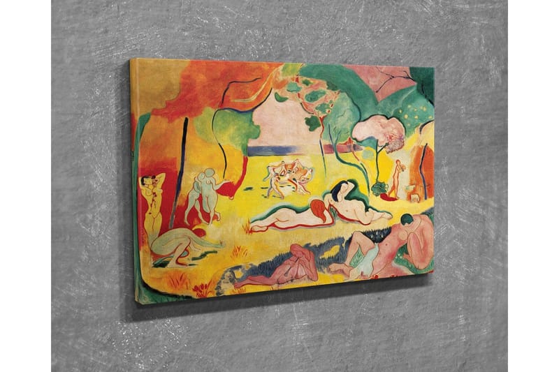 Canvas-taulu - Värikäs kuva alastomista hahmoista luontomaisemassa - Keltainen / Punainen / Vihreä - Sisustustuotteet - Taulu & taide - Canvas-taulu