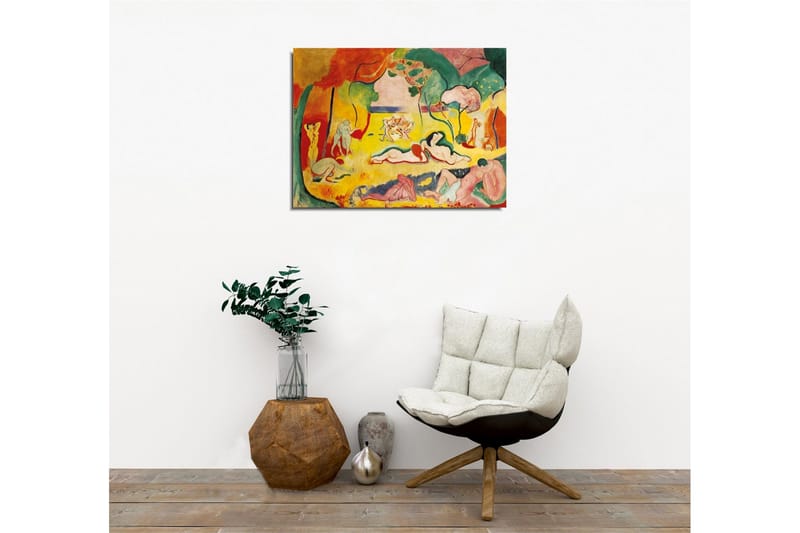 Canvas-taulu - Värikäs kuva alastomista hahmoista luontomaisemassa - Keltainen / Punainen / Vihreä - Sisustustuotteet - Taulu & taide - Canvas-taulu