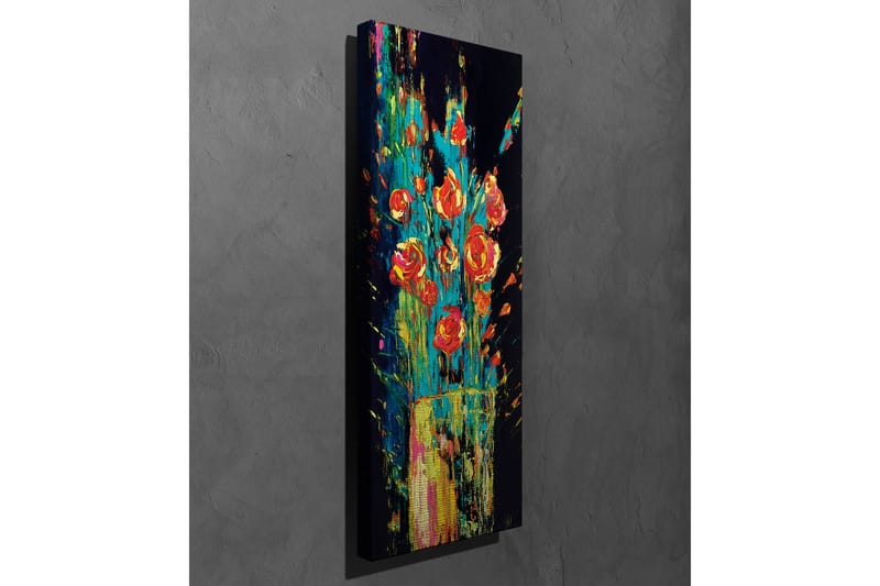 Canvas-taulu - Värikäs ruusukimppu maljakossa - Punainen / Vihreä / Keltainen - Sisustustuotteet - Taulu & taide - Canvas-taulu