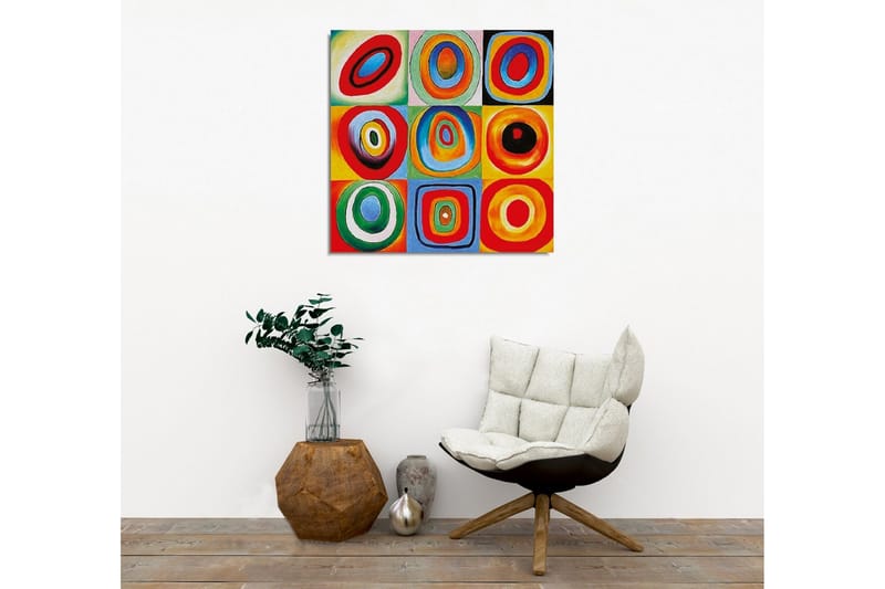 Canvas-taulu - Värikäs sommitelma eri kokoisista ja värisistä ympyröistä - Punainen / Sininen / Vihreä - Sisustustuotteet - Taulu & taide - Canvas-taulu
