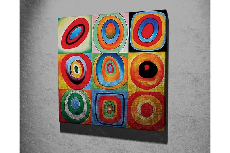 Canvas-taulu - Värikäs sommitelma eri kokoisista ja värisistä ympyröistä - Punainen / Sininen / Vihreä - Sisustustuotteet - Taulu & taide - Canvas-taulu