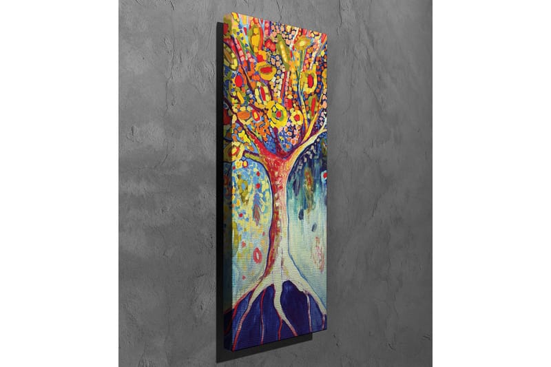 Canvas-taulu - Värikäs puutaide kukkivilla oksilla - Keltainen / Punainen / Sininen - Sisustustuotteet - Taulu & taide - Canvas-taulu