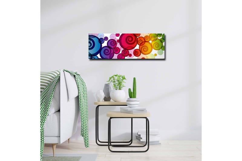 Canvas-taulu - Värikkäitä spiraaleja eri kokoisina - Punainen / Vihreä / Sininen - Sisustustuotteet - Taulu & taide - Canvas-taulu