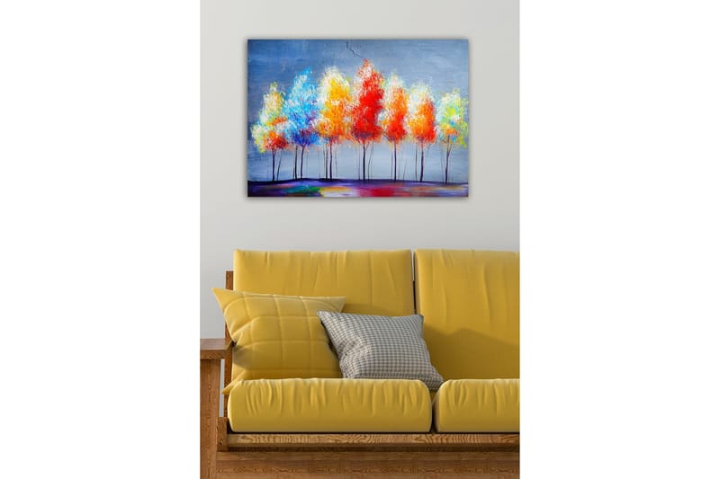 Canvas-taulu - Värikkäitä puita syksyn väreissä - Punainen / Oranssi / Sininen - Sisustustuotteet - Taulu & taide - Canvas-taulu