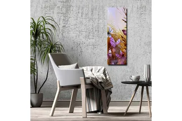 Canvas-taulu - Värikkäitä perhosia abstraktissa luonnonympäristössä - Violetti / Kulta / Sininen - Sisustustuotteet - Taulu & taide - Canvas-taulu
