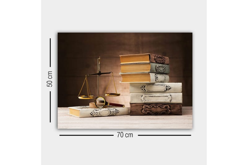 Canvas-taulu - Vaa'at ja erivärisiä ja -muotoisia kirjoja - Kulta / Ruskea / Valkoinen - Sisustustuotteet - Taulu & taide - Canvas-taulu