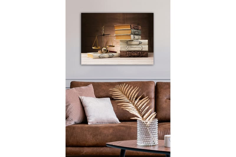 Canvas-taulu - Vaa'at ja erivärisiä ja -muotoisia kirjoja - Kulta / Ruskea / Valkoinen - Sisustustuotteet - Taulu & taide - Canvas-taulu