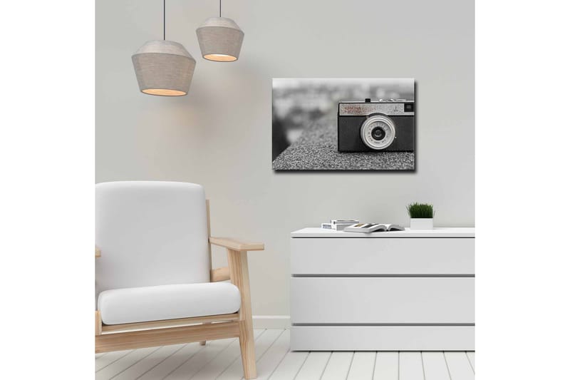 Canvas-taulu - Vintage-kamera harmaalla pinnalla - Musta / Harmaa / Hopea - Sisustustuotteet - Taulu & taide - Canvas-taulu