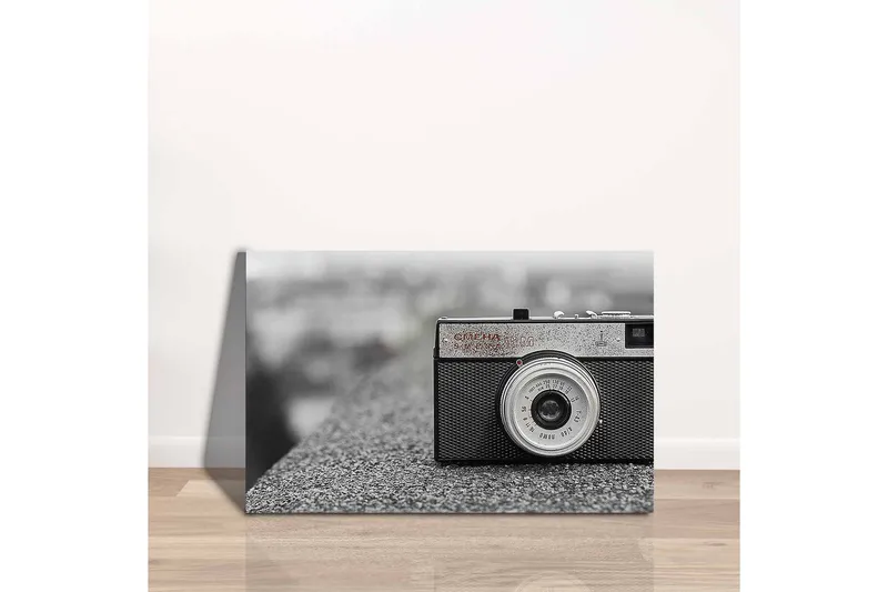 Canvas-taulu - Vintage-kamera harmaalla pinnalla - Musta / Harmaa / Hopea - Sisustustuotteet - Taulu & taide - Canvas-taulu