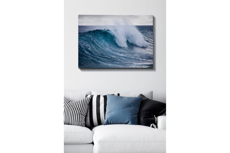 Canvas-taulu - Voimakas aalto murtuu pintaa vasten - Turkoosi / Tummansininen / Valkoinen - Sisustustuotteet - Taulu & taide - Canvas-taulu