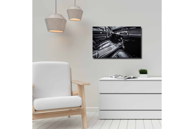 Canvas-taulu - Yksityiskohtainen klassikkoauton sisustus - Musta / Harmaa - Sisustustuotteet - Taulu & taide - Canvas-taulu
