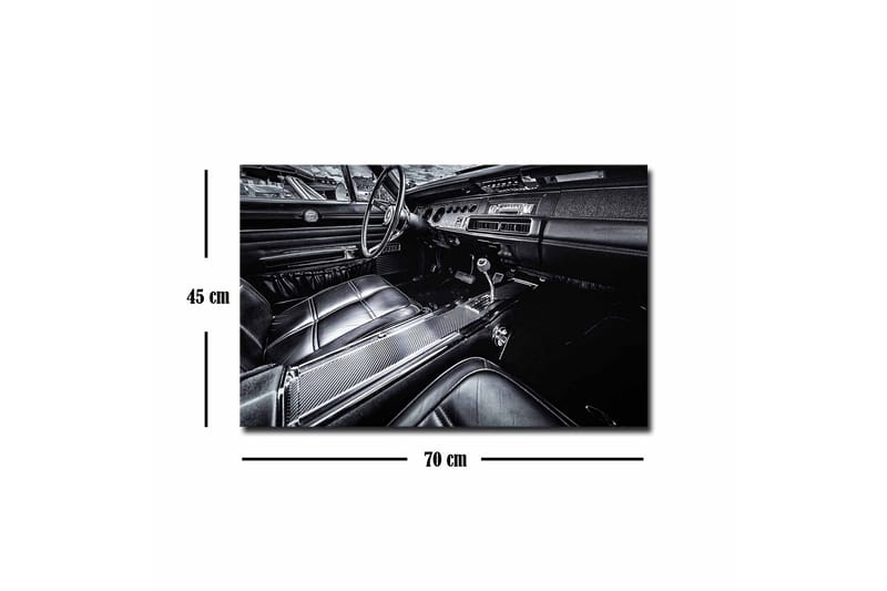 Canvas-taulu - Yksityiskohtainen klassikkoauton sisustus - Musta / Harmaa - Sisustustuotteet - Taulu & taide - Canvas-taulu