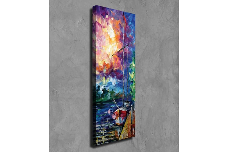 Canvas-taulu - Purjevene värikkäässä auringonlaskussa - Violetti / Oranssi / Sininen - Sisustustuotteet - Taulu & taide - Canvas-taulu