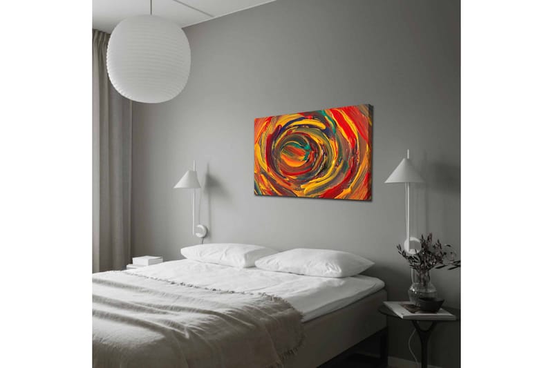 Canvas-taulu - Pyöriviä värejä dynaamisessa spiraalimuodossa - Punainen / Keltainen / Vihreä - Sisustustuotteet - Taulu & taide - Canvas-taulu