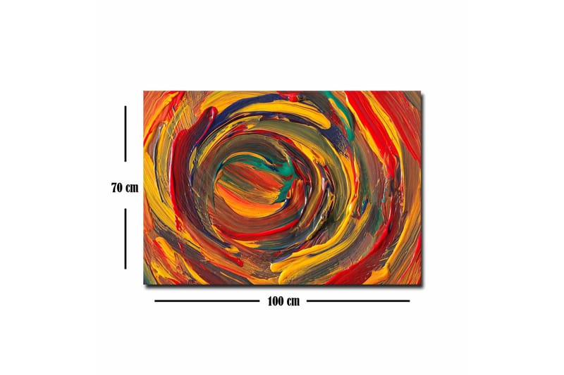 Canvas-taulu - Pyöriviä värejä dynaamisessa spiraalimuodossa - Punainen / Keltainen / Vihreä - Sisustustuotteet - Taulu & taide - Canvas-taulu