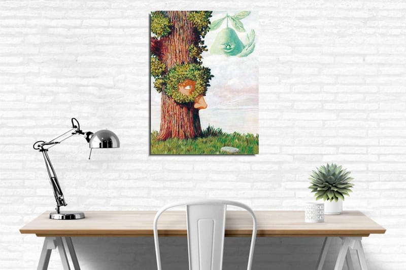 Canvas-taulu - Puu kasvoineen ja sitä ympäröivä vihreys - Vihreä / Ruskea / Vaaleansininen - Sisustustuotteet - Taulu & taide - Canvas-taulu