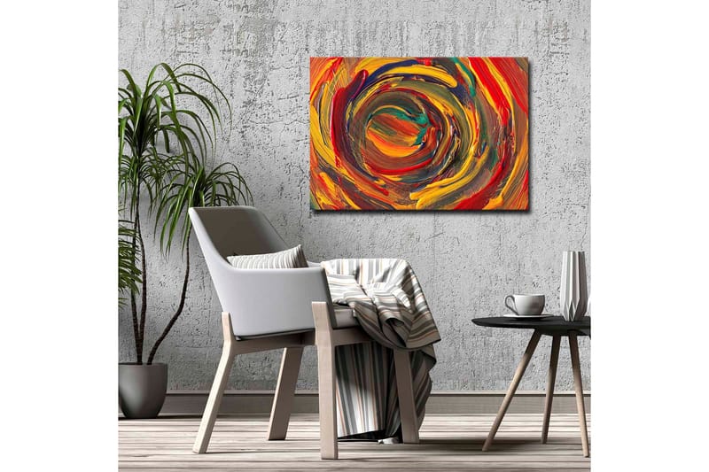 Canvas-taulu - Pyöriviä värejä dynaamisessa spiraalimuodossa - Punainen / Keltainen / Vihreä - Sisustustuotteet - Taulu & taide - Canvas-taulu