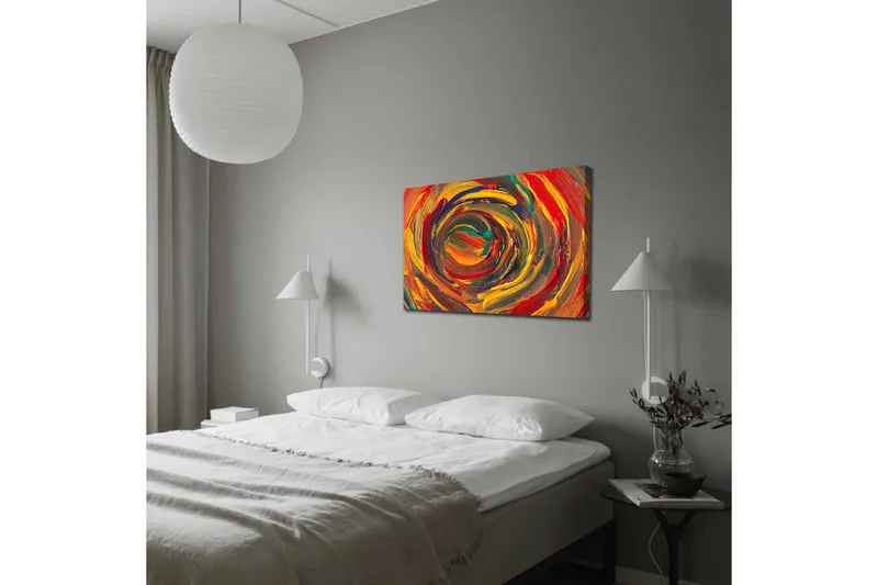 Canvas-taulu - Pyöriviä värejä dynaamisessa spiraalimuodossa - Punainen / Keltainen / Vihreä - Sisustustuotteet - Taulu & taide - Canvas-taulu