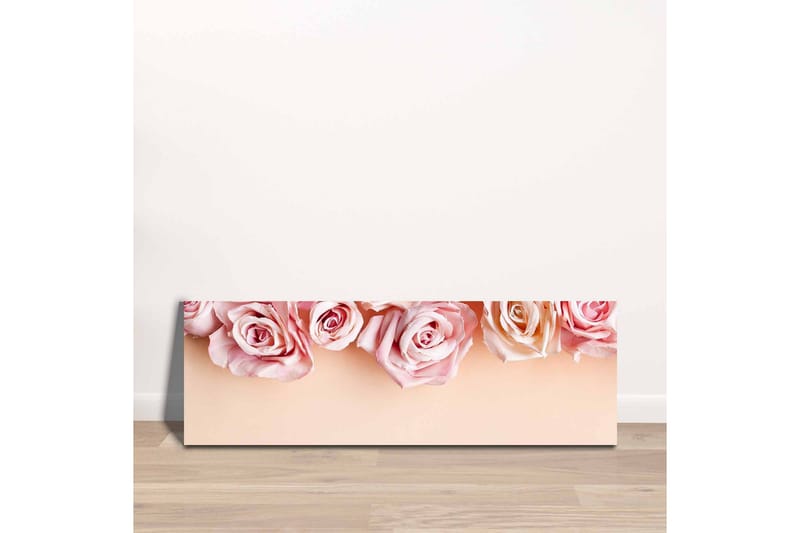 Canvas-taulu - Pehmeän sävyisiä vaaleanpunaisia ruusuja vaalealla taustalla - Vaaleanpunainen / Tummanpunainen / Beige - Sisustustuotteet - Taulu & taide - Canvas-taulu