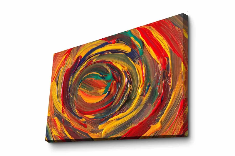 Canvas-taulu - Pyöriviä värejä dynaamisessa spiraalimuodossa, Punainen / Keltainen / Vihreä