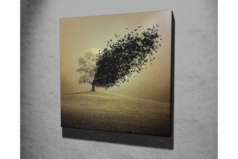 Canvas-taulu - Puu muuttuu lintuparveksi - Musta / Harmaa / Beige - Sisustustuotteet - Taulu & taide - Canvas-taulu