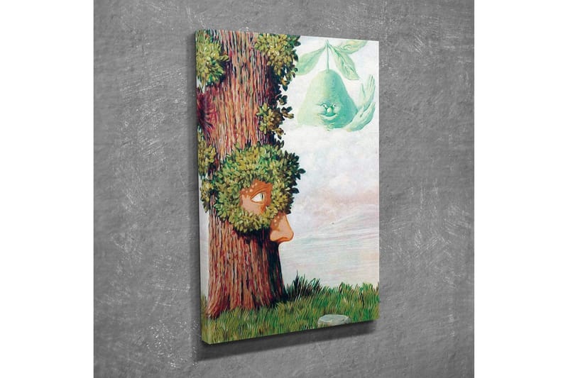 Canvas-taulu - Puu kasvoineen ja sitä ympäröivä vihreys - Vihreä / Ruskea / Vaaleansininen - Sisustustuotteet - Taulu & taide - Canvas-taulu