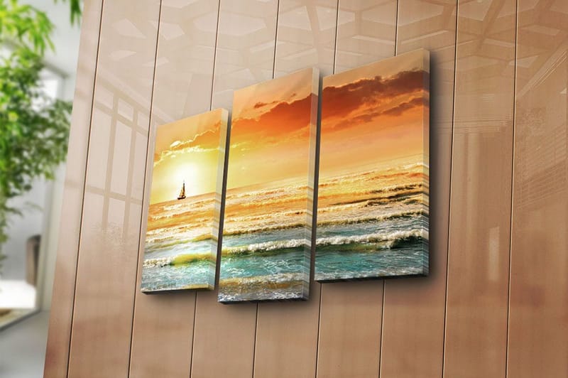 Canvastaulu 3-pak Monivärinen - 20x39 cm - Sisustustuotteet - Taulu & taide - Canvas-taulu