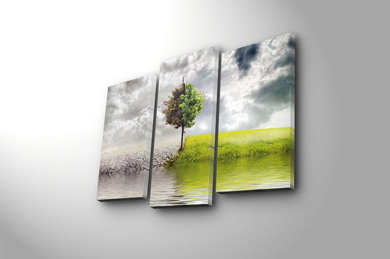 Canvastaulu 3-pak Monivärinen - 20x39 cm - Sisustustuotteet - Taulu & taide - Canvas-taulu