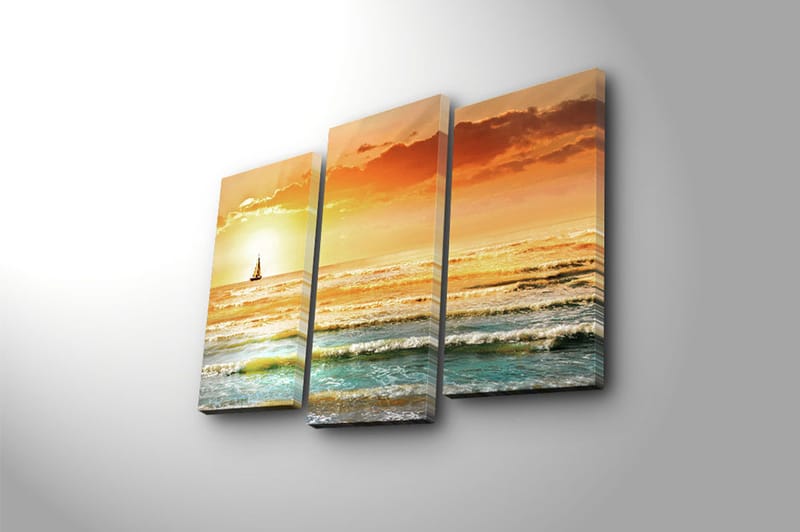 Canvastaulu 3-pak Monivärinen - 20x39 cm - Sisustustuotteet - Taulu & taide - Canvas-taulu